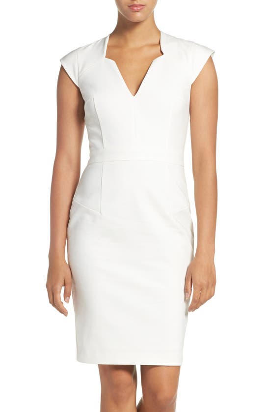 French Connection 'lolo' Stretch Sheath Dress In Ecru