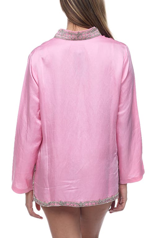 Ranee's Ranees Embellished Long Sleeve Tunic In Baby Pink
