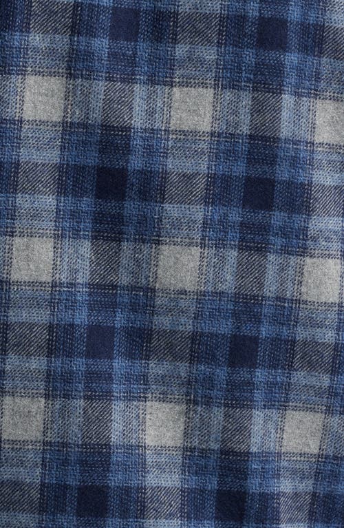 Shop Treasure & Bond Plaid Flannel Button-up Shirt Jacket In Navy- Blue Dash Plaid