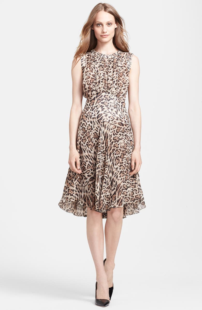 L'AGENCE Pleated Leopard Print Dress | Nordstrom