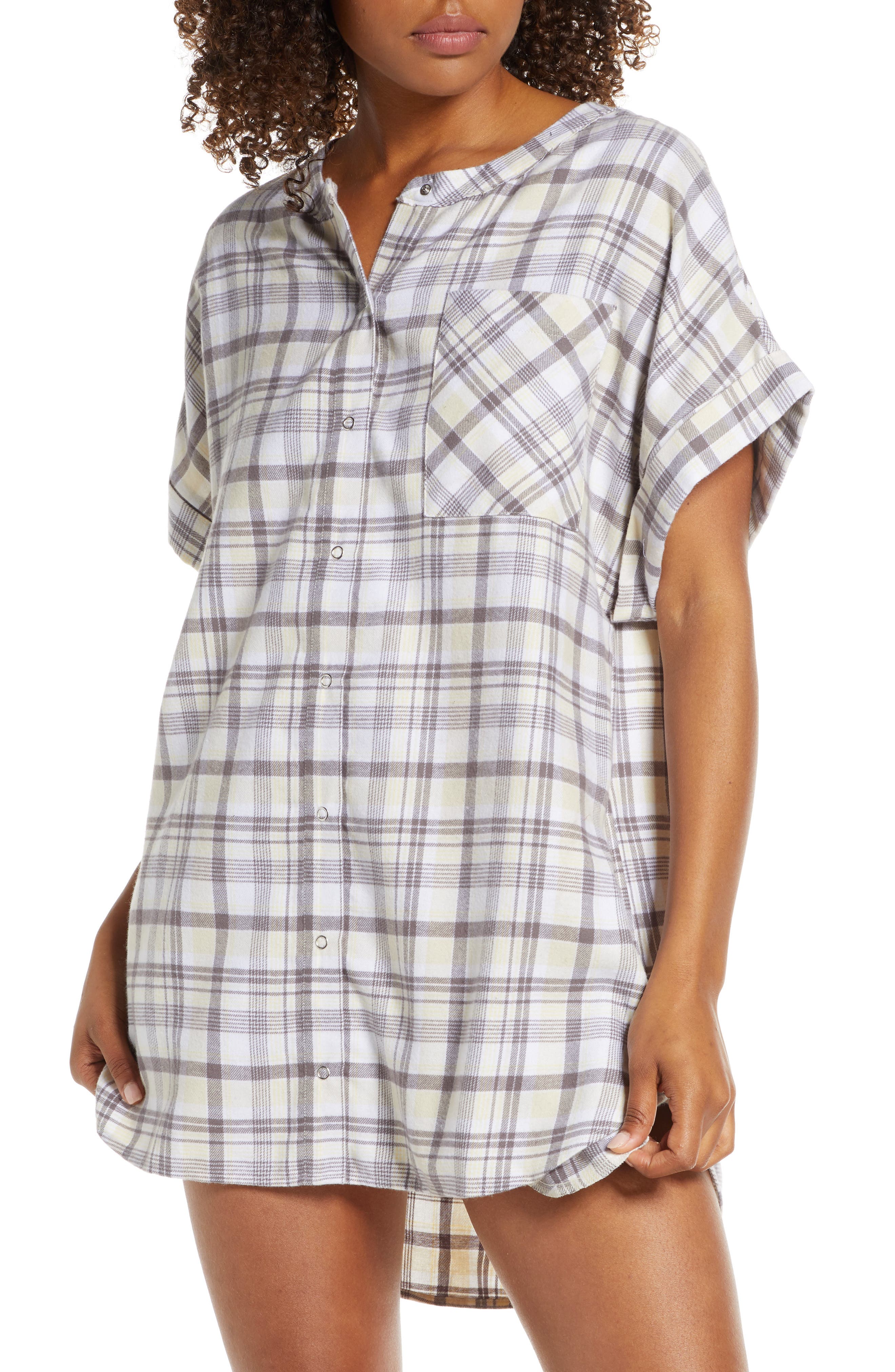 short flannel nightgown