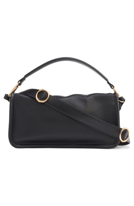 Shop Valentino Mini Vlogo East/west Leather Shoulder Bag In Nero