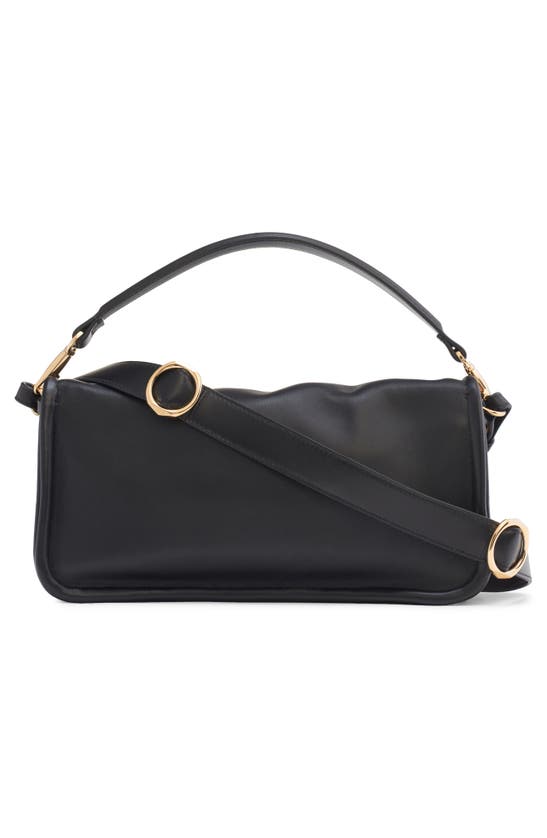 Shop Valentino Garavani Mini Vlogo East/west Leather Shoulder Bag In Nero