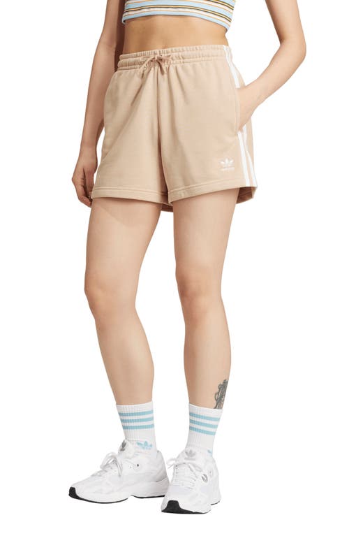 Shop Adidas Originals Adidas Adicolor 3-stripes French Terry Shorts In Magic Beige