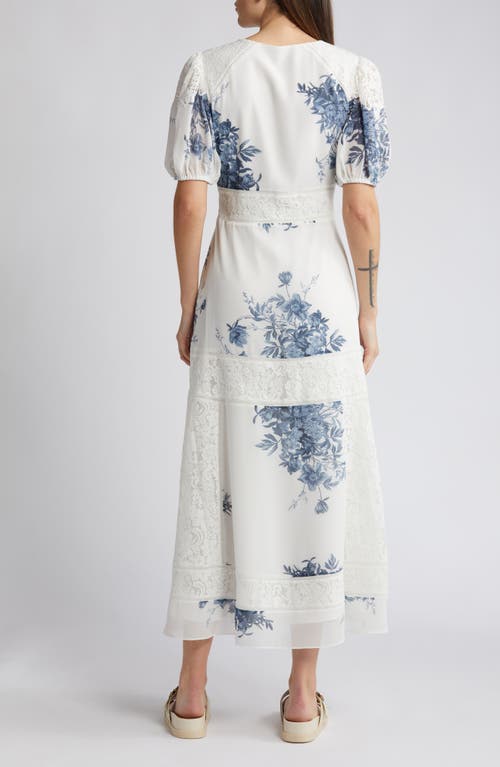 Shop Allsaints Dinah Dekorah Floral Maxi Dress In Chalk White/blue