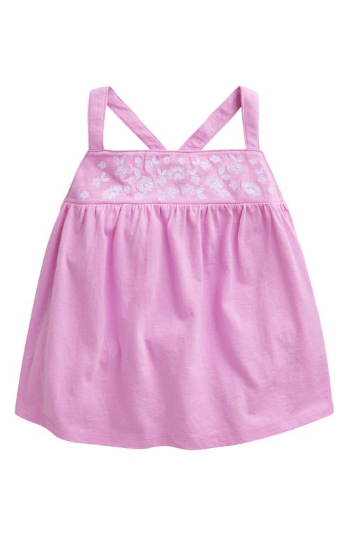 Mini Boden Kids' Embroidered Crossback Cotton Top Cosmos Pink at Nordstrom,