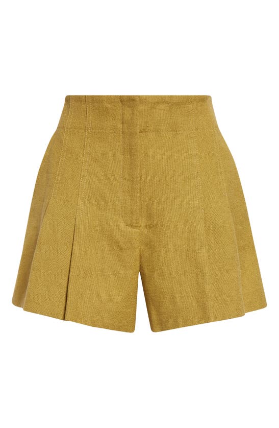 Shop A.l.c . Bennett Linen & Cotton Shorts In Aged Bronze