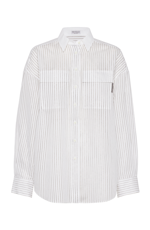 Shop Brunello Cucinelli Organza Shirt In White