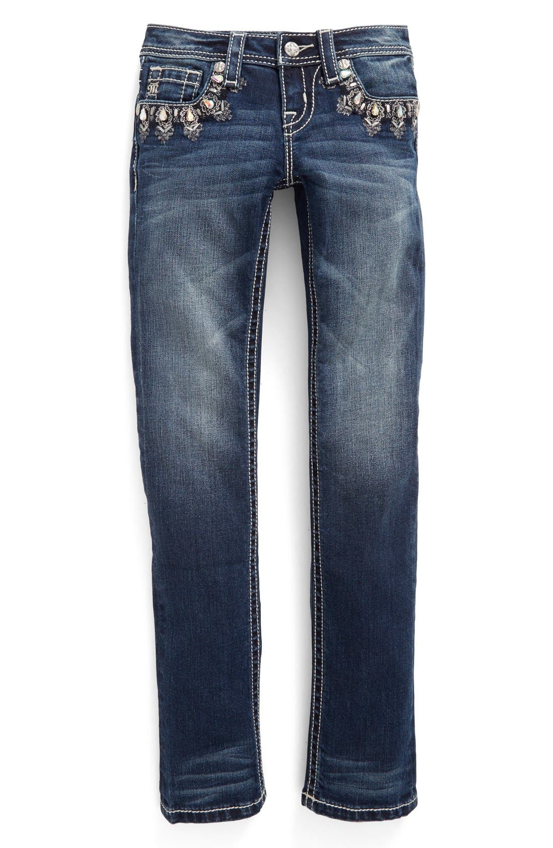 Miss Me Crystal Embellished Skinny Jeans (Big Girls) Nordstrom