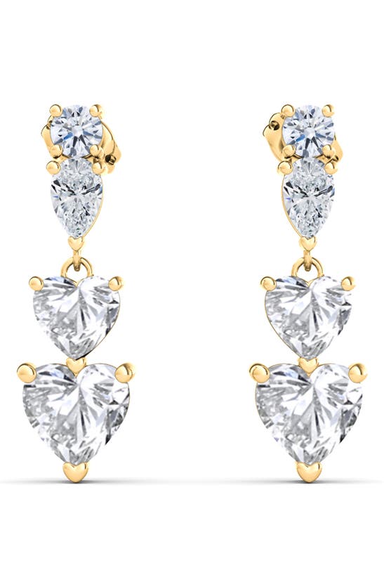 HAUTECARAT HAUTECARAT LAB CREATED DIAMOND HEART DROP EARRINGS
