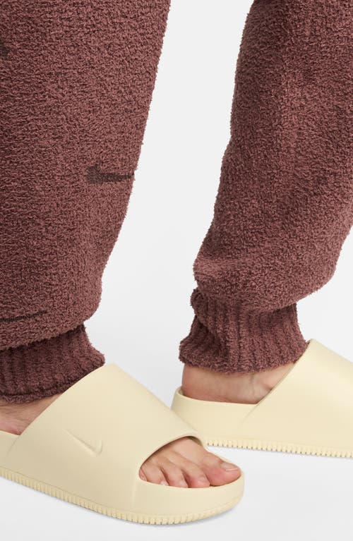 Nike Phoenix Bouclé High Waist Joggers In Red Sepia