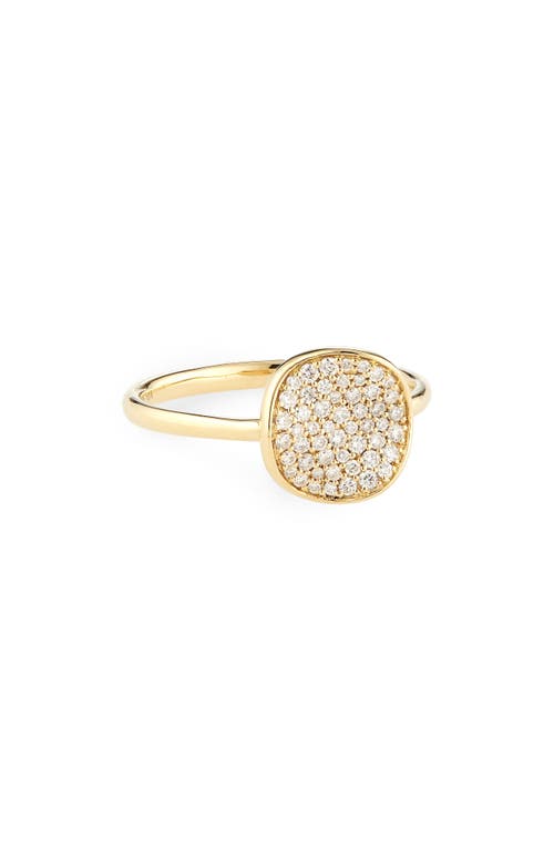 Ippolita Stardust Small Flower Pavé Diamond Disc Ring In Yellow Gold/green