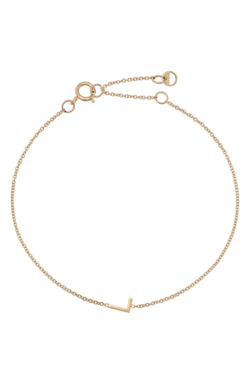 Initial Pendant Bracelet in 14K Yellow Gold-L