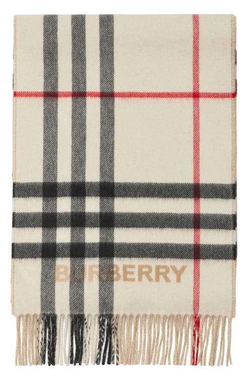 Burberry Giant Split Check Cashmere Scarf In Archive Beige/ivory