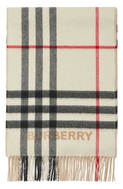 Shop Burberry Giant Split Check Cashmere Scarf In Archive Beige/ivory