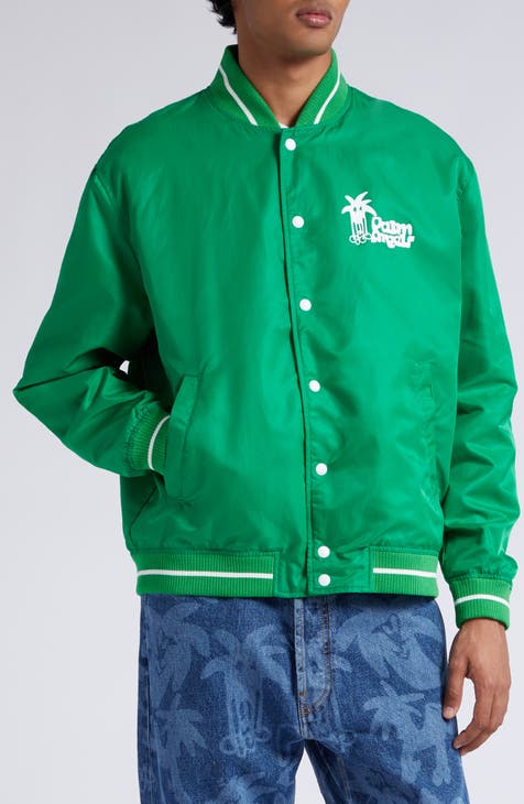 green varsity bomber jacket