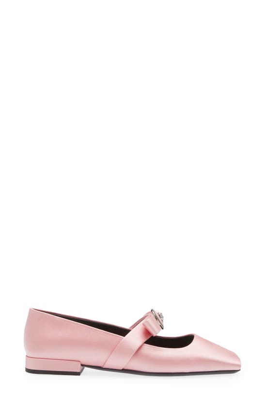 Shop Versace Gianni Ribbon Ballet Flat In English Rose