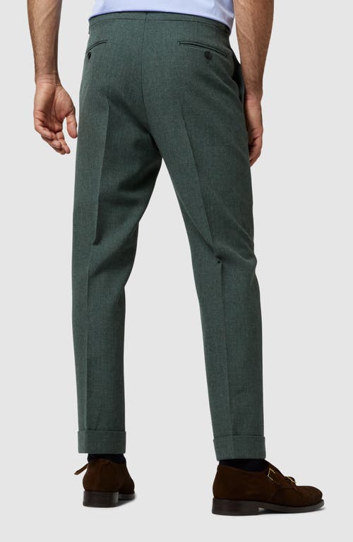 Shop Sid Mashburn Wool Straight Leg Dress Pants In Meadow Hopsack