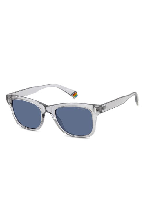 Shop Polaroid 51mm Polarized Square Sunglasses In Grey/blue Polarized