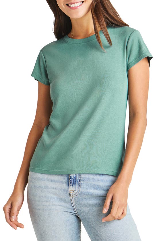 Shop Splendid Faye Crewneck Tee In Lagoon