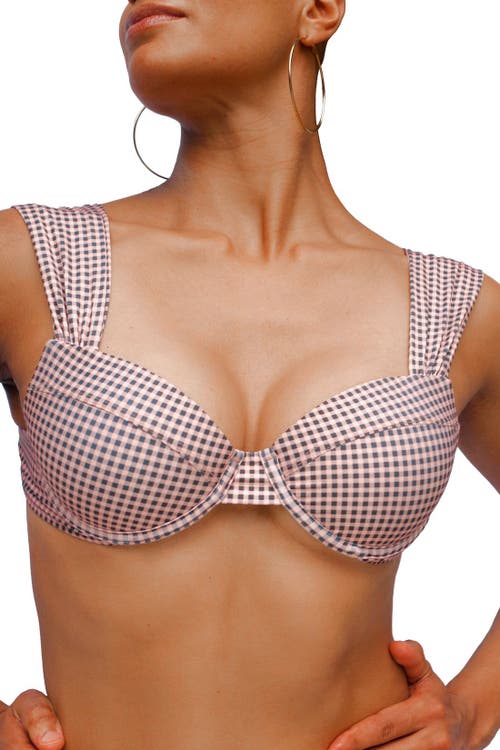 Shop Mary Mercedes Olivia Underwire Bikini Top In Gingham