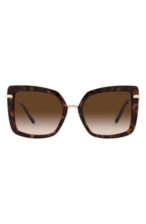 EAN 8056597492270 product image for Tiffany & Co. 54mm Square Sunglasses in Havana/Gradient Brown at Nordstrom | upcitemdb.com