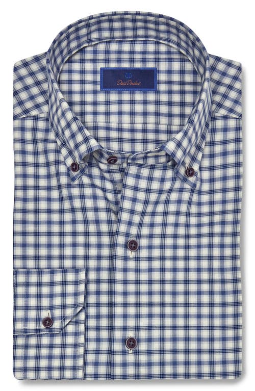 David Donahue Check Twill Button-down Shirt In Blue