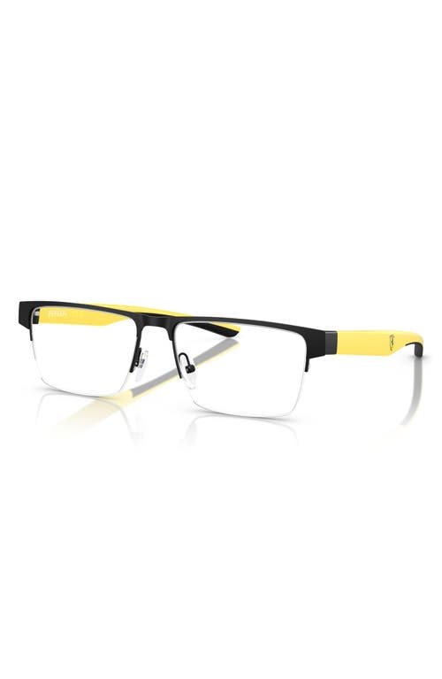 Scuderia Ferrari X  57mm Rectangular Optical Glasses In Black Grey