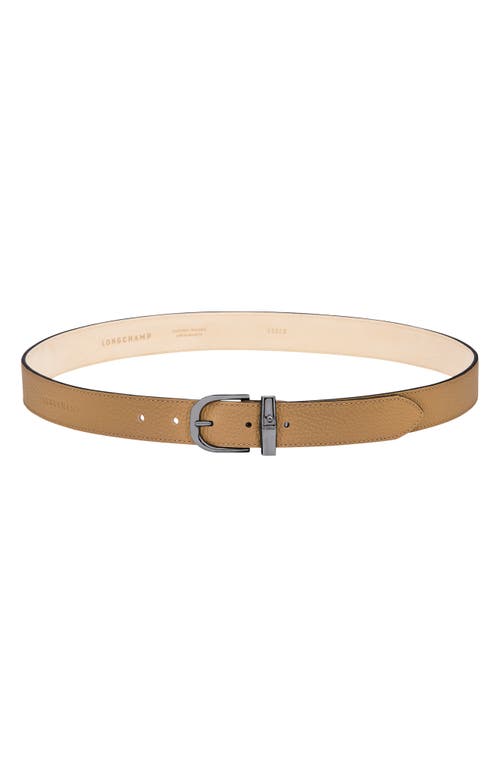 Longchamp Essential Leather Belt In Fawn