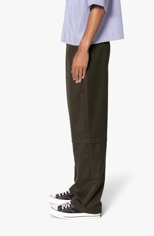 Shop Mnml Hello Preppy Convertible Baggy Pants In Olive