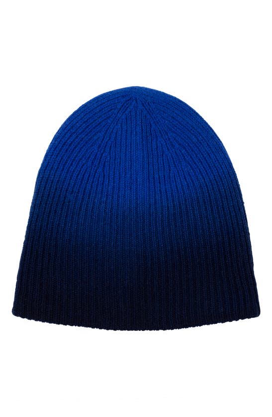 Amicale Dip Dye Cashmere Beanie In Navy