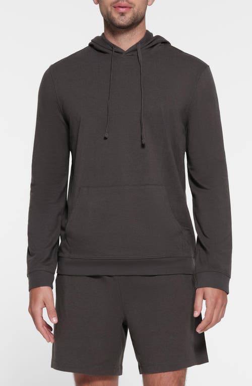 Shop Skims Cotton Lounge Hoodie In Ash