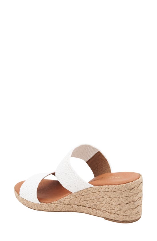 Shop Andre Assous Nori Espadrille Wedge Sandal In White Stretch