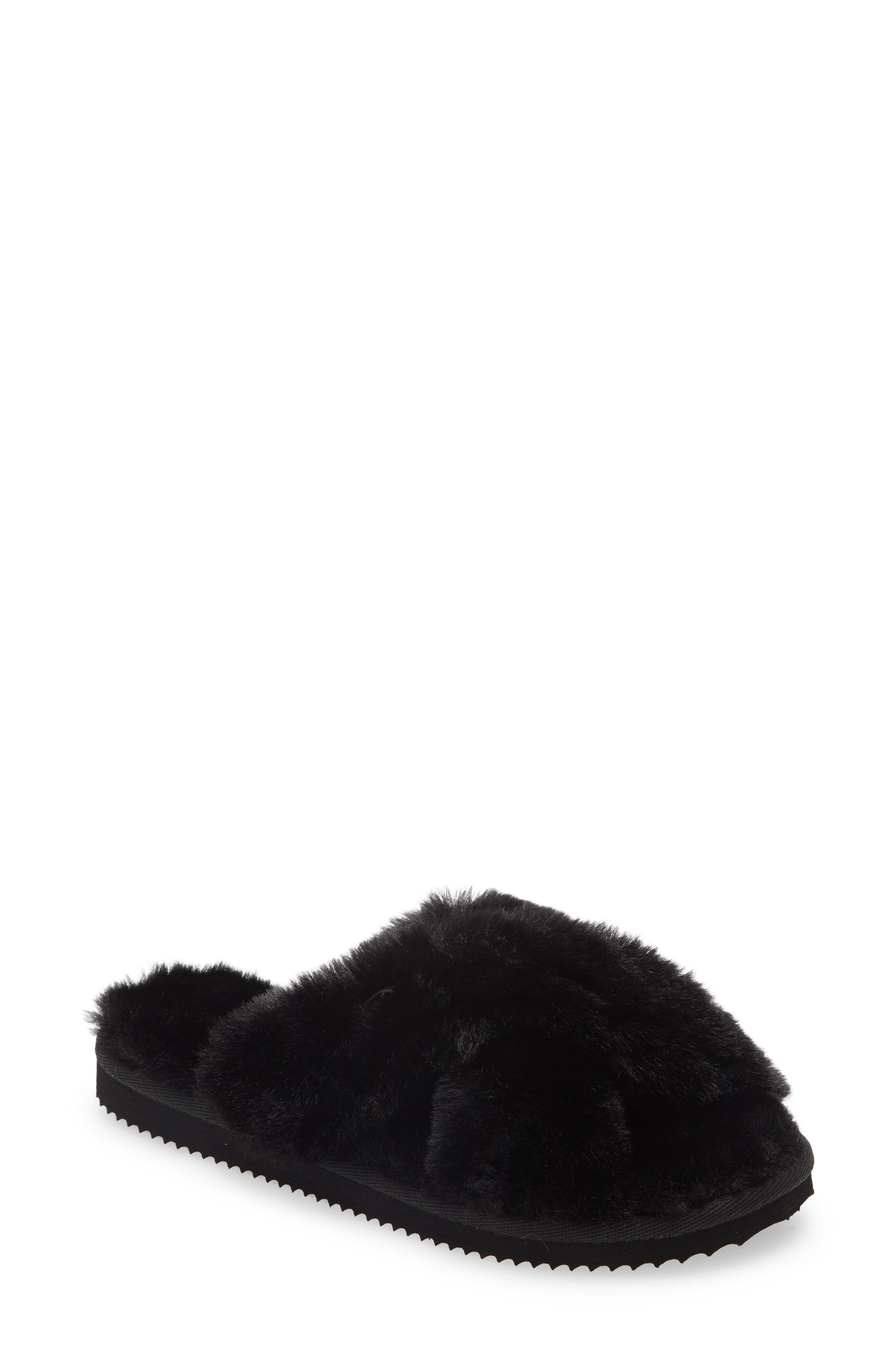 michael kors faux fur slippers