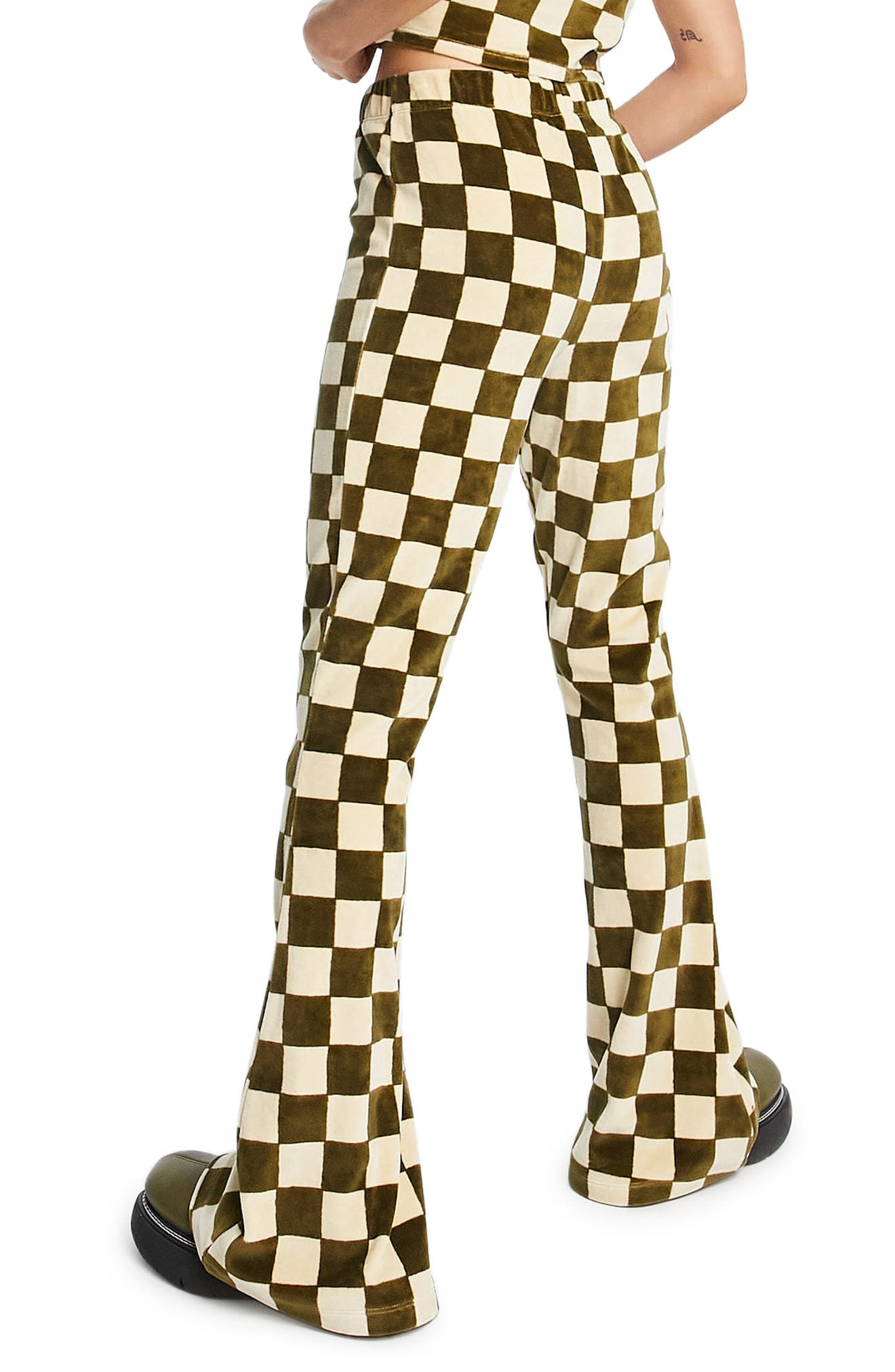 Topshop Check Flared Pants | Nordstromrack
