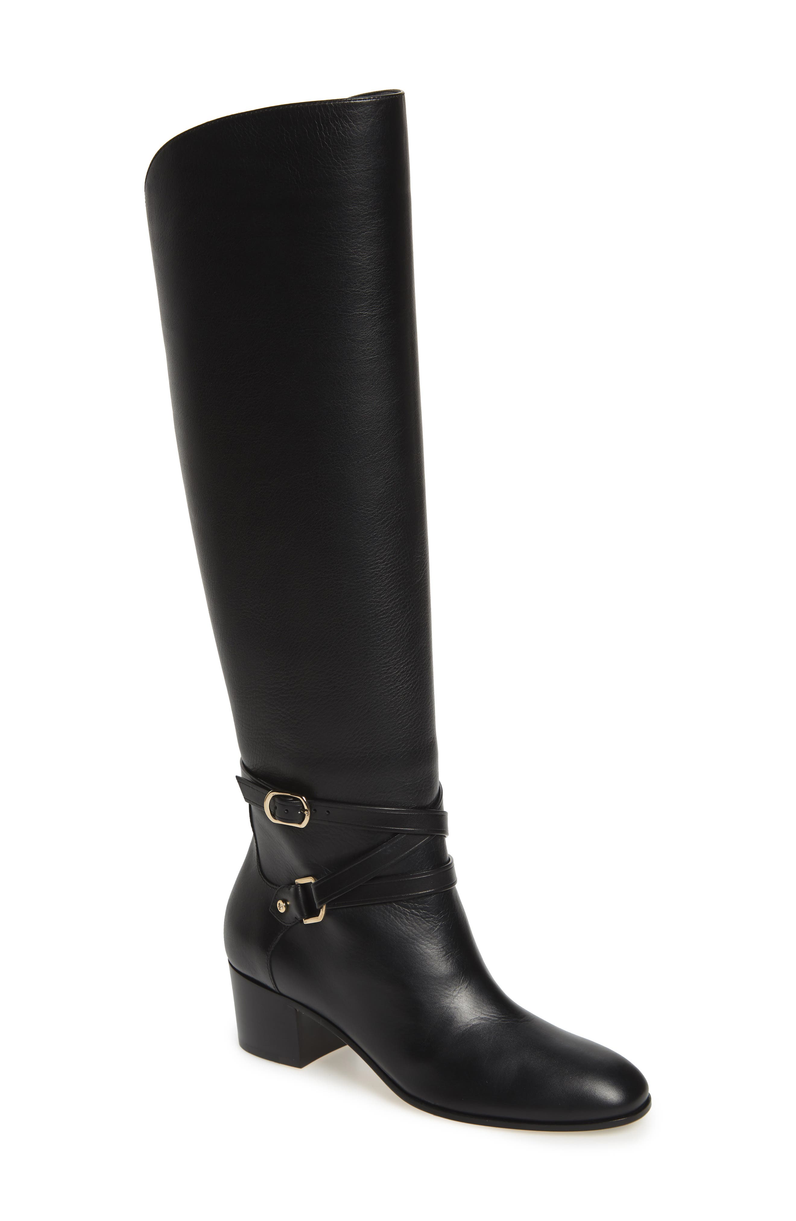 Jimmy Choo Huxlie Block Heel Tall Boot - Black