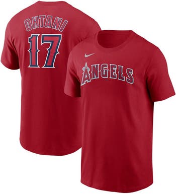 Nike Men's Nike Shohei Ohtani Red Los Angeles Angels Name & Number T-Shirt