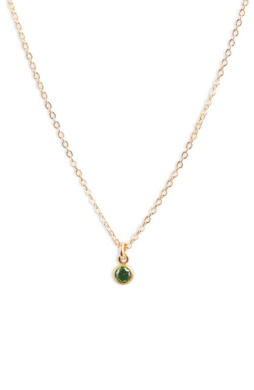 Birthstone Charm Pendant Necklace in Gold /May