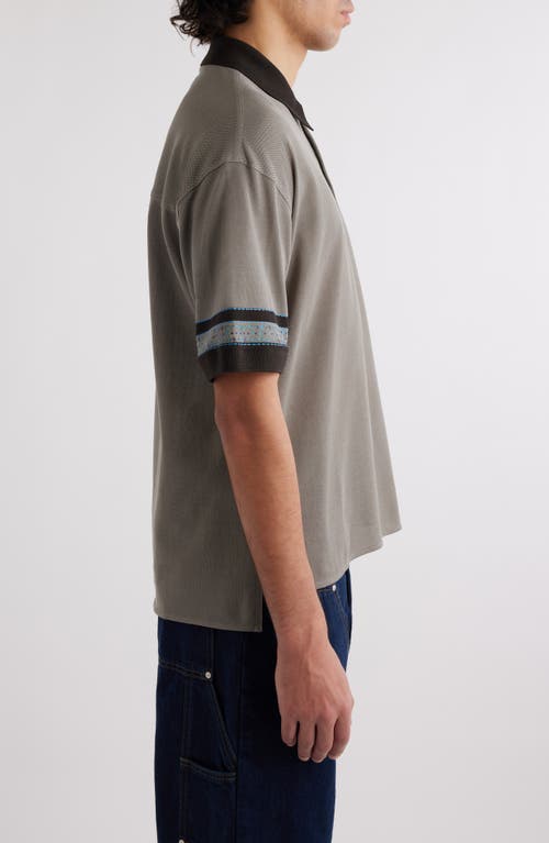 Shop Givenchy Logo Cotton Piqué Polo In Smoke Grey