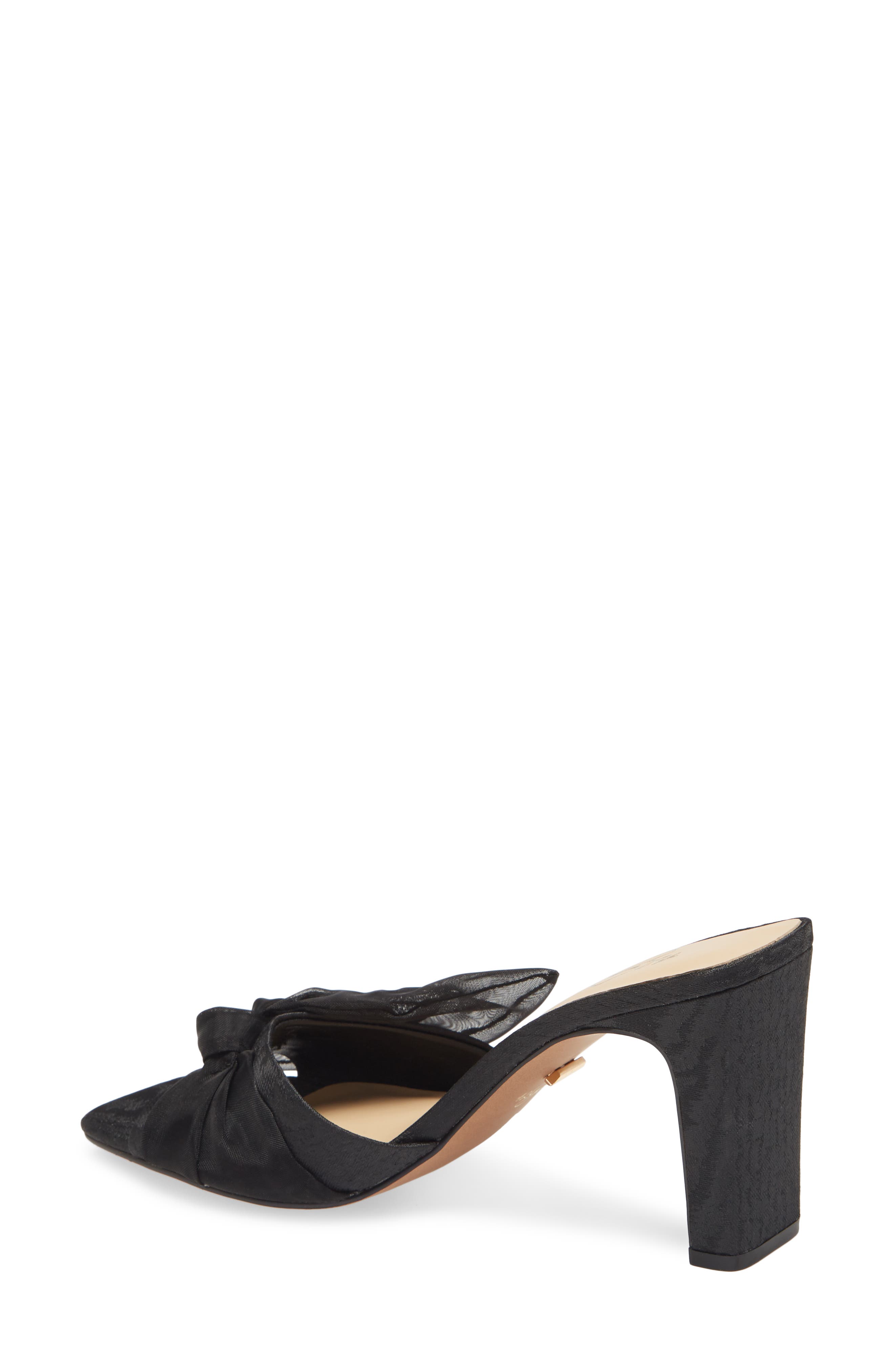 black bow slide sandals