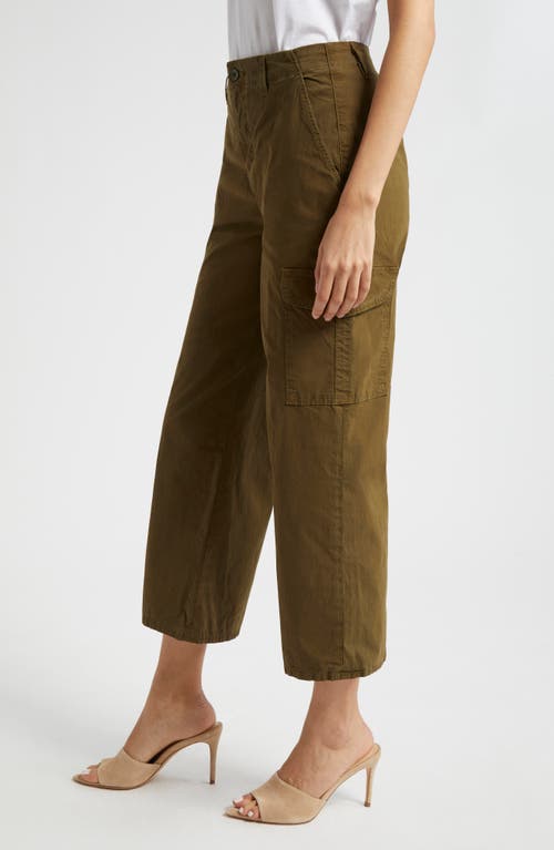 Shop L Agence L'agence Zoella Stretch Cotton Crop Cargo Pants In British Khaki