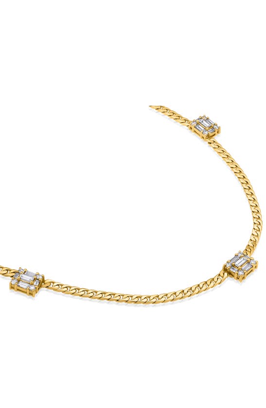 Mindi Mond Triple Clarity Link Necklace In 18k Yellow Gold
