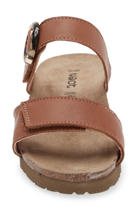 Shop Naot Anabel Wedge In Caramel Leather