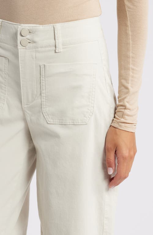 Shop Wit & Wisdom 'ab'solution Patch Pocket High Waist Wide Leg Corduroy Pants In Pale Stone