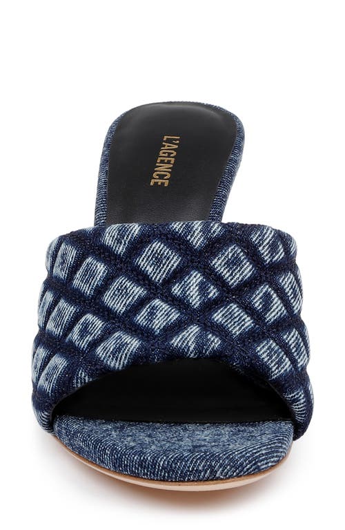 L Agence L'agence Denise Slide Sandal In Dark Denim