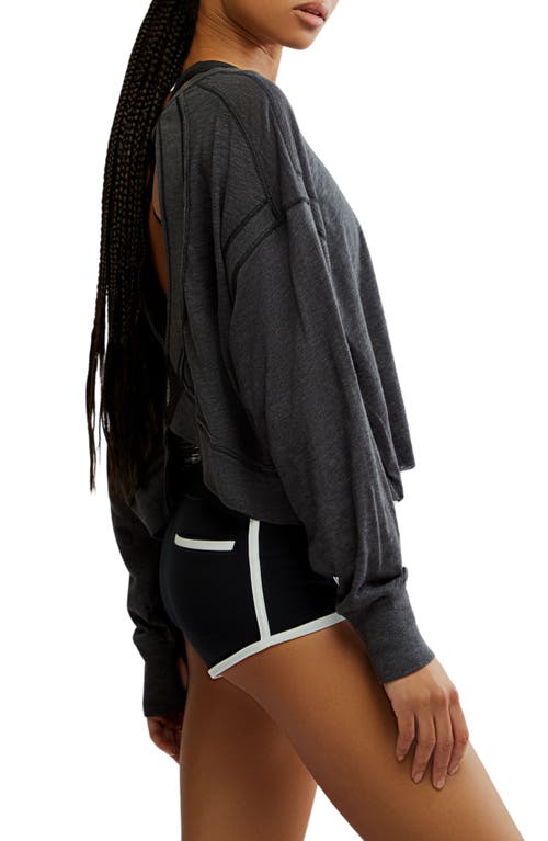 Free People My Time Layer Open Back Crop Top In Black