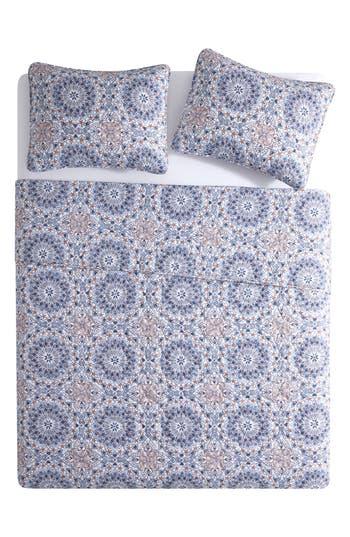 Vcny Home Sea Medallion 3-piece Quilt Set In Blue/multi