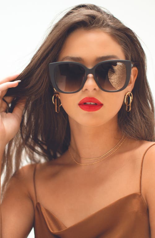 Quay Ever After 59mm Cat Eye Sunglasses In Matte Black/smoke