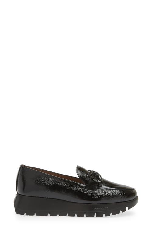 Shop Wonders Ath-leisure Platform Loafer In Black Patent Lea