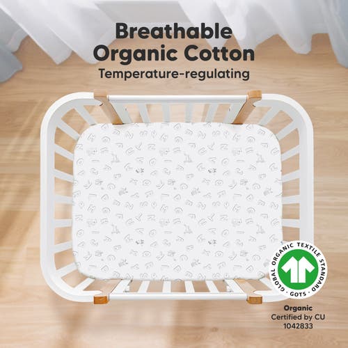 Keababies Soothe Fitted Mini Crib Sheet In Abc Land